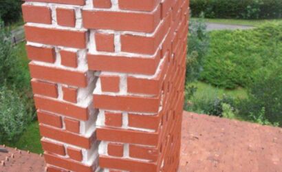 Falsch gemauerter Kaminkopf